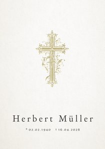 Einladung zur Trauerfeier Kreuz klassisch