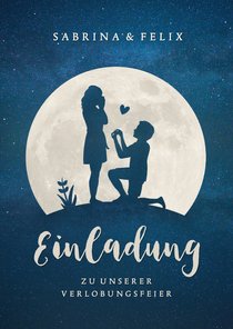 Einladung zur Verlobungsfeier Heiratsantrag Vollmond