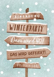 Einladung zur Winterparty Wegweiser