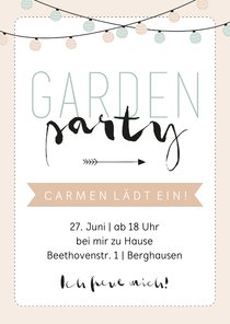 Einladung zurr Gardenparty pastell