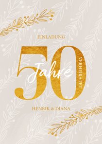 Einladungskarte 50. Hochzeitstag Zweige