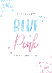 Einladungskarte 'Blue or Pink' Gender Reveal Party