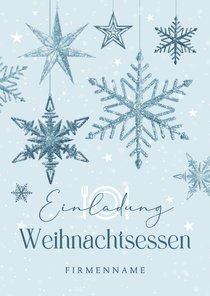 Einladungskarte Eiskristalle Weihnachtsessen geschäftlich
