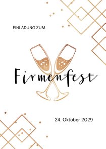 Einladungskarte Firmenfest Sektgläser 