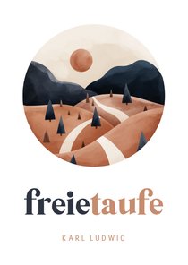 Einladungskarte Freie Taufe Landschaft dunkelblau