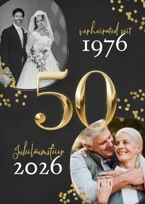 Einladungskarte goldene 50 Hochzeitsjubiläum Fotocollage
