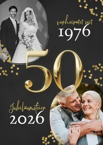 Einladungskarte goldene 50 Hochzeitsjubiläum Fotocollage