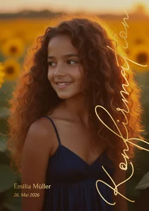 Einladungskarte großes Foto Konfirmation Schriftzug