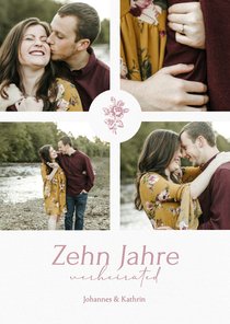 Einladungskarte Hochzeitsjubiläum 10 Jahre Rosenhochzeit