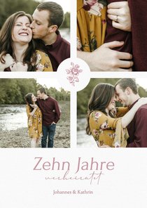 Einladungskarte Hochzeitsjubiläum 10 Jahre Rosenhochzeit