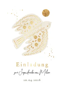 Einladungskarte Jugendweihe Vogel & Sonne