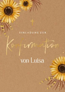 Einladungskarte Konfirmation Sonnenblumen