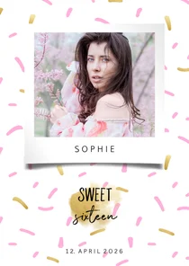 Einladungskarte mit Foto Sweet Sixteen