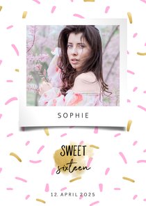 Einladungskarte mit Foto Sweet Sixteen