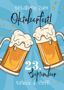 Einladungskarte Mottoparty Oktoberfest Maß Bier