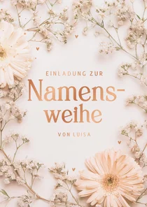 Einladungskarte Namensweihe Trockenblumen