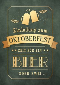 Einladungskarte Oktoberfest Goldlook