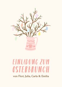 Einladungskarte Osterbrunch mit Osterstrauß