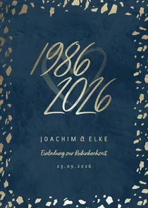 Einladungskarte Rubinhochzeit 1986-2026