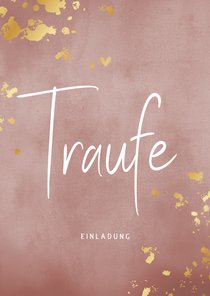 Einladungskarte 'Traufe' Aquarell & Goldtupfen