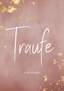 Einladungskarte 'Traufe' Aquarell & Goldtupfen