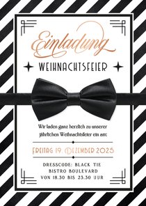 Einladungskarte Vintage Fliege Abendgala Weihnachtsfeier