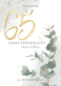 Einladungskarte zum 65. Hochzeitstag mit Foto