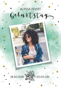 Einladungskarte zum Geburtstag Green Brush