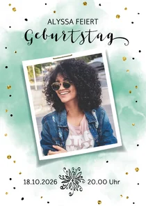 Einladungskarte zum Geburtstag Green Brush