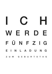 Einladungskarte zum Geburtstag Sehtest