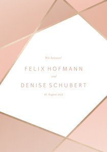 Einladungskarte zur Hochzeit geometrisch