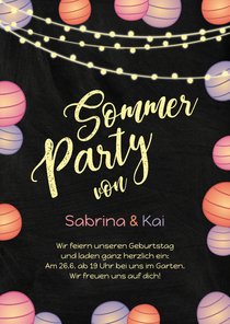 Einladungskarte (zusammen) Geburtstag Sommerparty