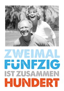 Einladungskarte Zweimal fünfzig Doppelgeburtstag