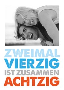 Einladungskarte Zweimal vierzig Doppelgeburtstag