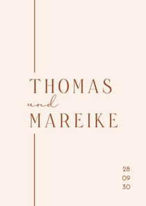 Elegante Einladungskarte Hochzeit schlicht in Beige