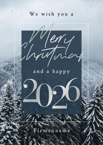 Elegante geschäftliche Weihnachtskarte Winterwald