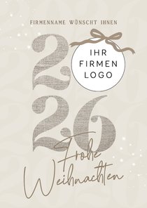 Firmen-Weihnachtskarte 2026 beige 