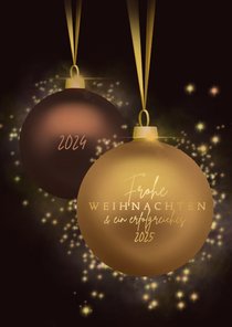 Firmen-Weihnachtskarte elegante Weihnachtskugeln