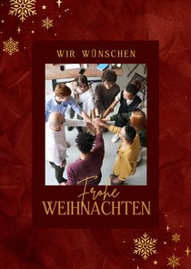 Firmen-Weihnachtskarte Foto & Schneeflocken