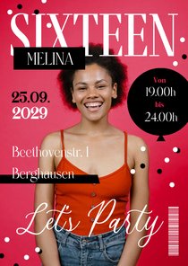 Foto-Einladung 16. Geburtstag Magazine 'Sixteen'