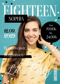 Foto-Einladung 18. Geburtstag Magazine 'Eighteen'