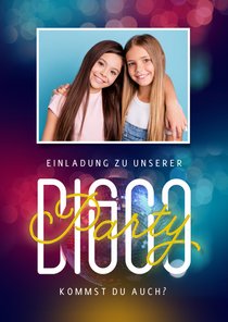 Foto-Einladung Kindergeburtstag Disco