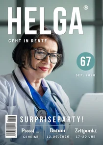 Foto-Einladung Zeitschrift Abschiedsparty