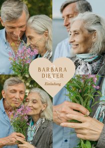 Foto-Einladungskarte Collage mit Herz Hochzeitsjubiläum