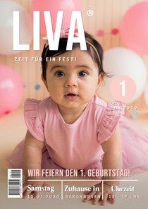 Foto-Einladungskarte Kindergeburtstag 1 Jahr Zeitschrift