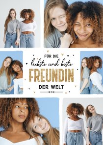 Foto-Grußkarte 'Beste Freundin' mit 6 Fotos