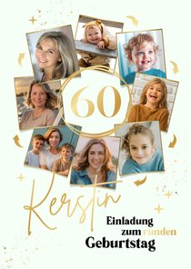 Foto-Karte Einladung runder Geburtstag kreisförmig