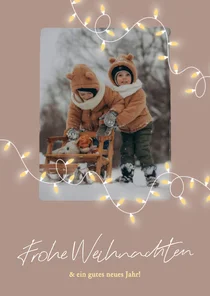 Foto-Karte 'Frohe Weihnachten' Lichterkette