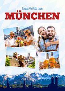 Foto-Karte Urlaubsgrüße München Bayern Berge