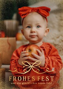 Foto-Weihnachtskarte 'Frohes Fest' Goldstaub